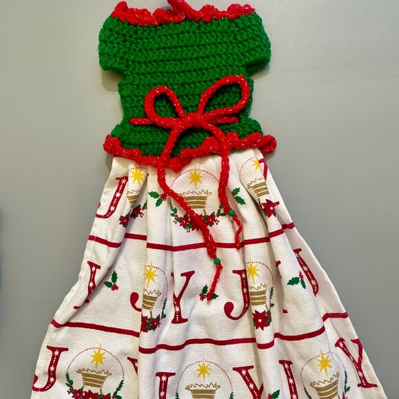 Dress Shape Dish Towel, Crochet Pot Holder, Crochet Set Towel Potholder - Picture 4 of 13